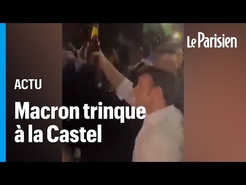 Macron fait la fête, une bière à la main, dans les rues de Kinshasa