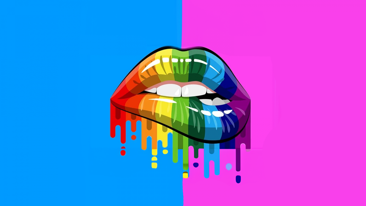 Illustration du « Rainbow Kiss », un baiser un peu spécial