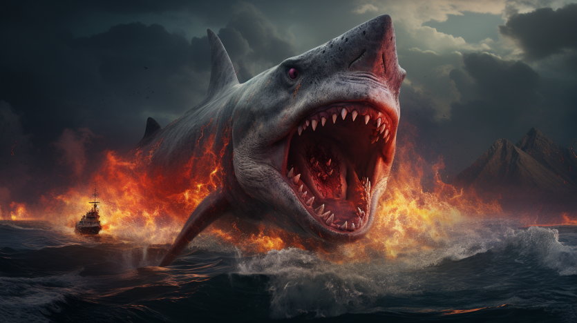 Des requins mutants libérés dans une éruption volcanique, c’est pas des LOL ! Photo de Des requins mutants libérés dans une éruption volcanique, c’est pas des LOL !