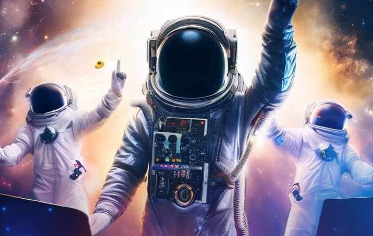 Photo de De la house, des astronautes et de l'IA avec Werner & Laurent Fisherman pour « The Astronaut Dancers »